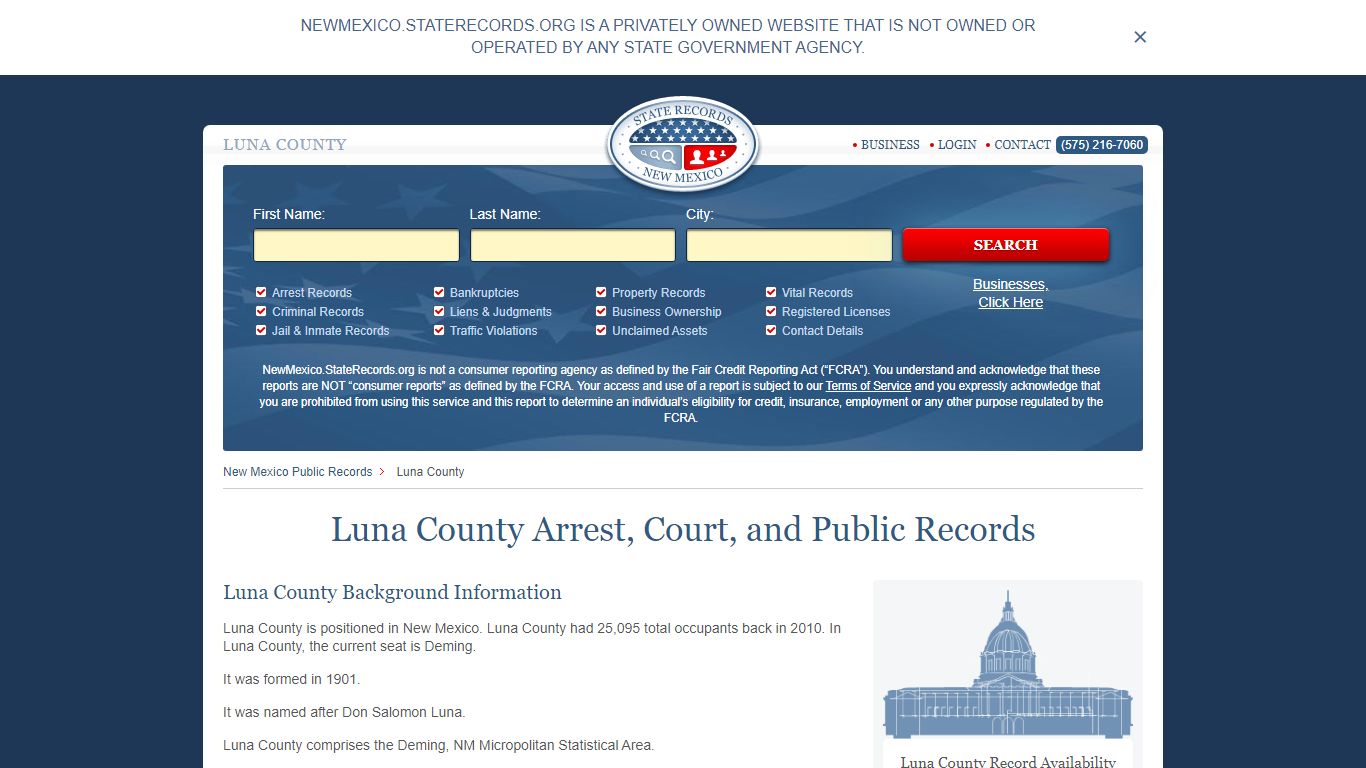 Luna County Arrest, Court, and Public Records