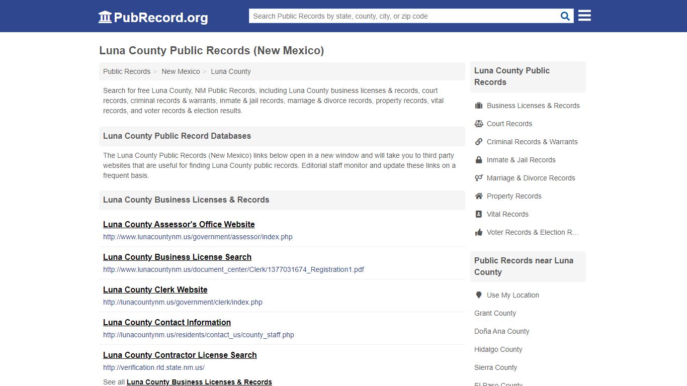 Free Luna County Public Records (New Mexico Public Records) - PubRecord.org